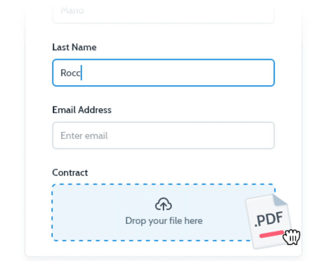Utilize form fields to collect your SOP data