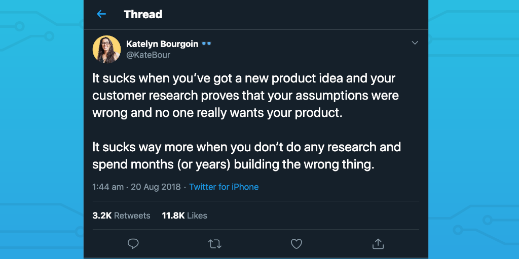 customer research tweet